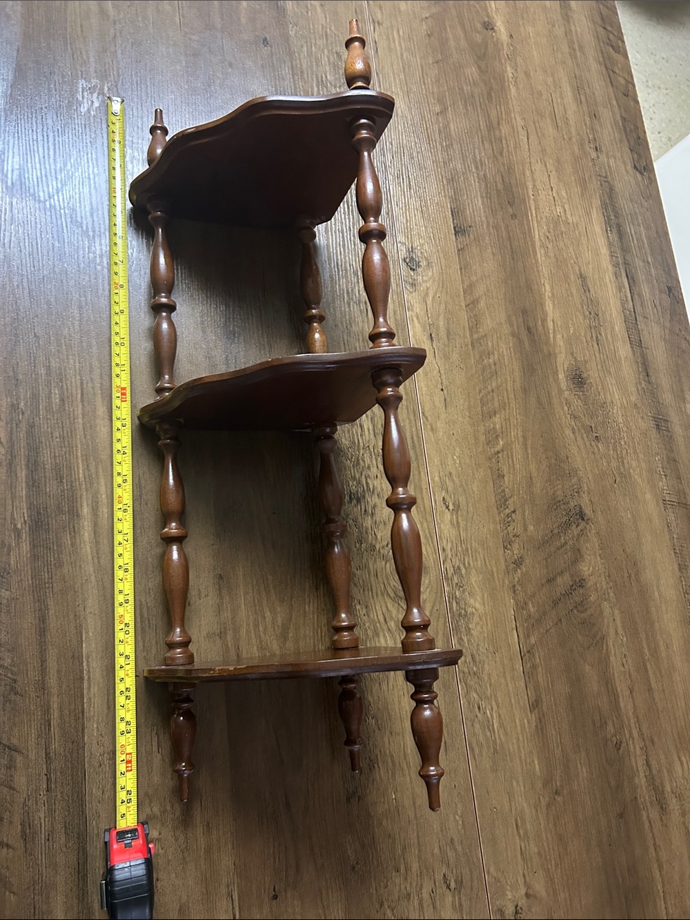 Vintage Brown Wooden Corner Shelf - Unbranded - Picture 3 of 4